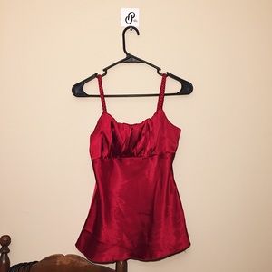 BYER CALIFORNIA Red Satin Tank Top